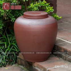 Chum sành ngâm rượu dáng cổ 50 lít 2 nắp