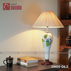 Đèn ngủ để bàn gốm sứ cao cấp Hồ Điệp Thanh Yên dáng giọt nước