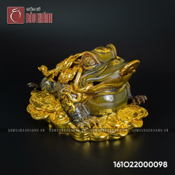 Tượng Cóc Thiềm thừ phong thủy men rêu dát vàng