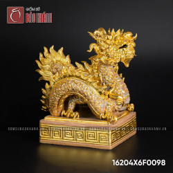 Linh vật Giáp Thìn - Long Ấn Vượng Quan dát vàng