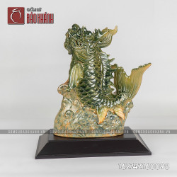 Tượng Cá Chép hóa Rồng men xanh đồng