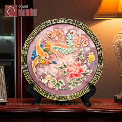 Tranh sứ Phượng Hoàng Mẫu Đơn
