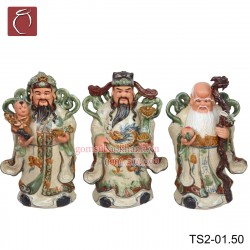 Tượng Tam Đa men rạn cao 50 cm