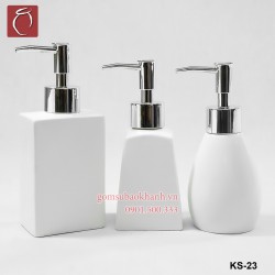 Bộ bình xịt phòng tắm men trắng 3 món