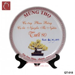 Đĩa sứ in logo QT-018