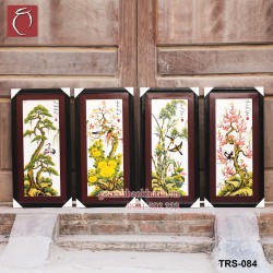 Bộ tranh sứ Tứ Qúy Tùng Cúc Trúc Đào TRS-084