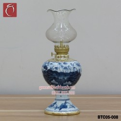 Đèn dầu men lam cổ Bát Tràng