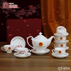 Bộ ấm chén Đèn Thần in logo