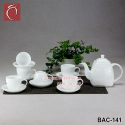 Bộ ấm chén Bát Tràng (Bộ Tháp Vuông)