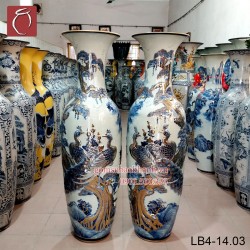 Lọ lộc bình Tùng Công vẽ vàng 18k 1m4