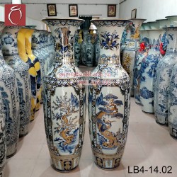 Lọ lộc bình Tứ Cảnh vẽ vàng 18k 1m4