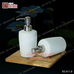 Bình đựng nước rửa tay men trắng