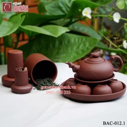 Bộ ấm chén tử sa Trúc Đào nâu