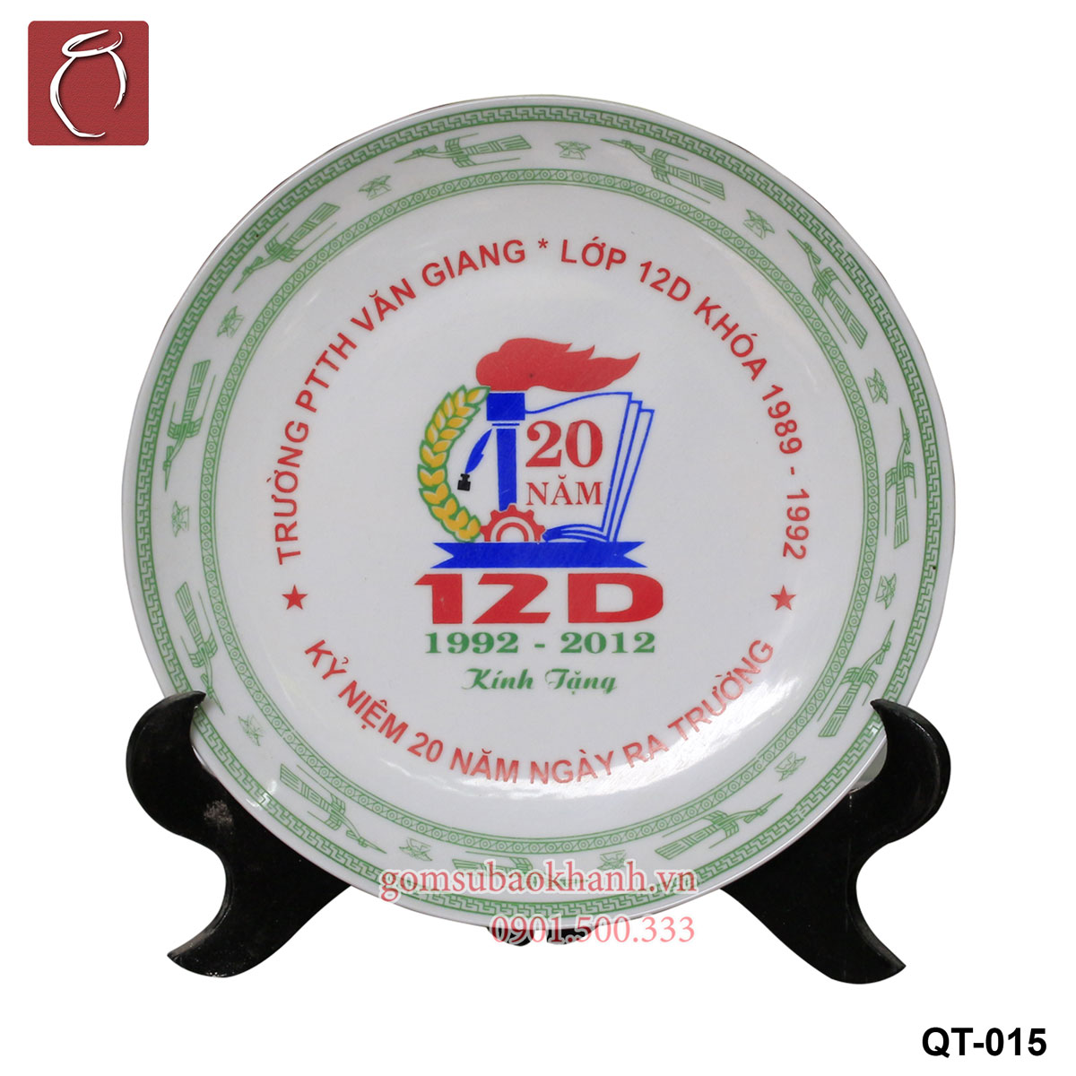Đĩa sứ in logo QT-015