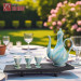 Bộ rượu men xanh đá nhạt